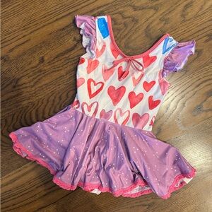Cheeky Plum Heart Dress with Pink and Purple